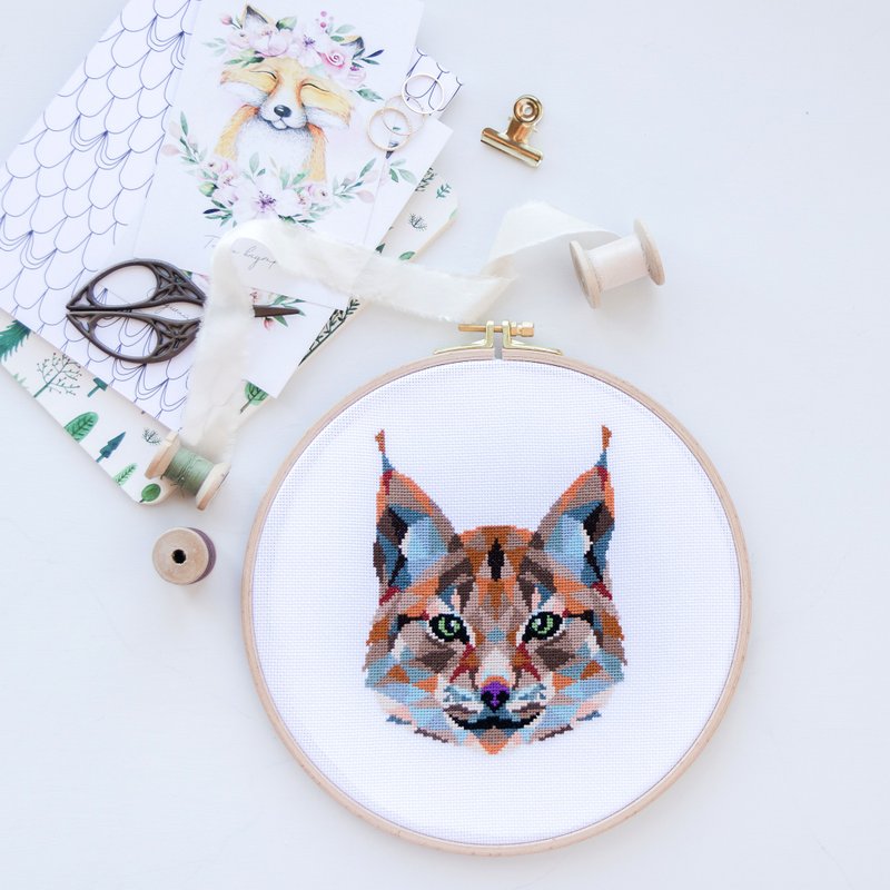 Lynx Cross Stitch PDF Pattern 十字繡 - 編織/刺繡/羊毛氈/縫紉 - 其他材質 