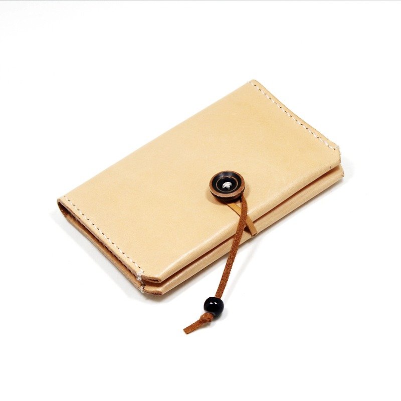 Such as Wei white handmade leather purse name card package card package card credit card package free lettering - Coin Purses - Genuine Leather White