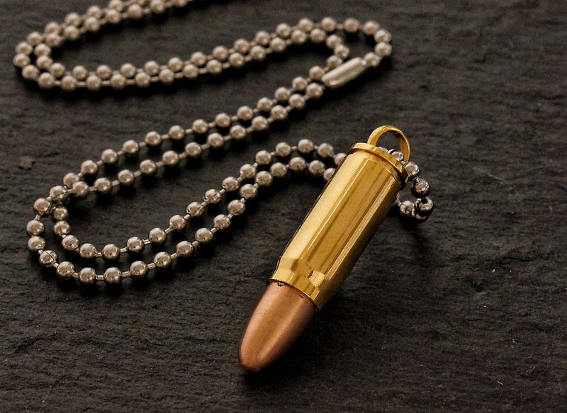 Stainless Steel Bullet Necklace - สร้อยคอ - สแตนเลส สีทอง