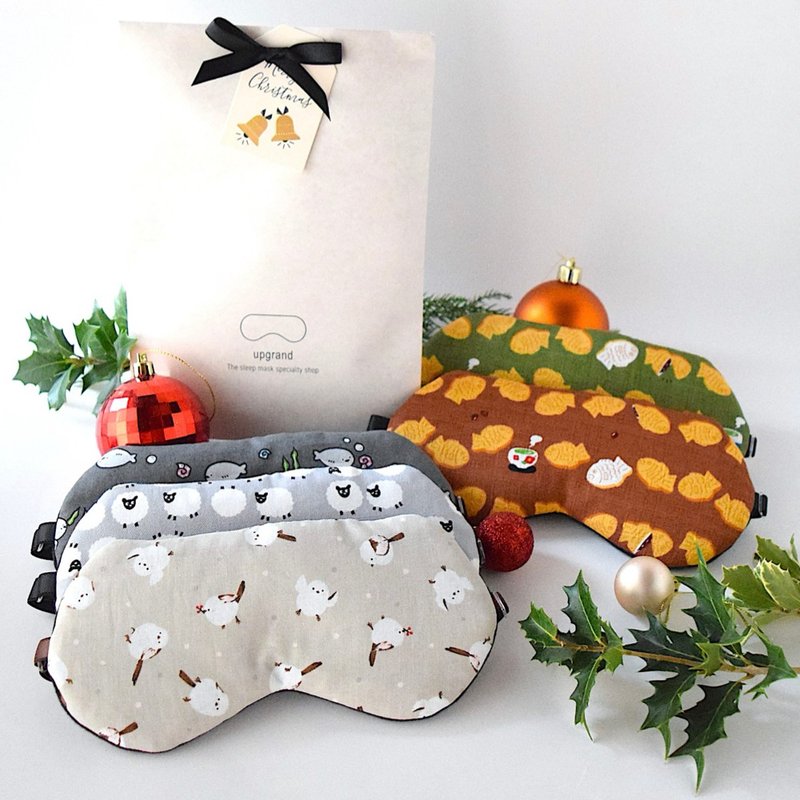 聖誕節福袋可選眼罩２件套 |新貨|有附收納袋|免費聖誕禮品包裝 - 眼罩 - 棉．麻 白色