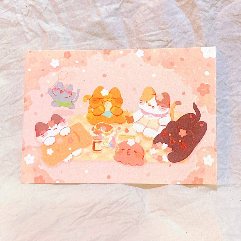 TACO post card -  Sakura Picnic - การ์ด/โปสการ์ด - กระดาษ สึชมพู