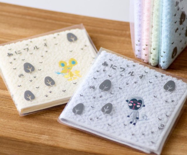 皇帝ダリア　ハンカチ　ワンコさん柄　22枚 TT】いたずら小悪党ハンカチ | かわいい動物刺繍 | 肌に優しい