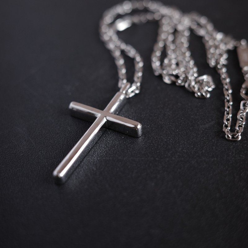 Rhythm - 925 Sterling Silver Cross Pendant Necklace Jewelry Unisex - Necklaces - Silver 