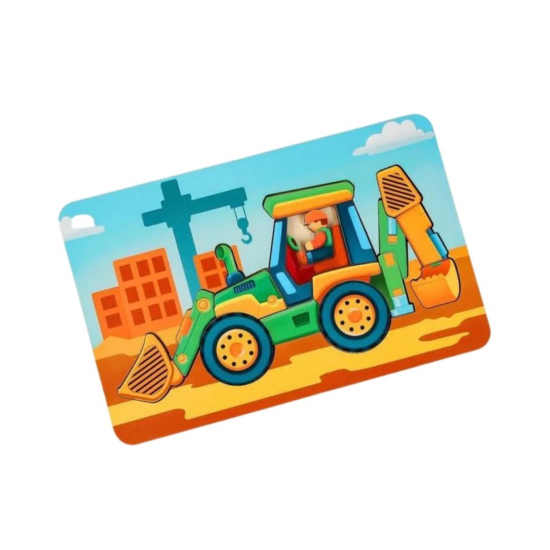 Wooden Puzzle - tractor, Toddler Toys Age 3 4 5 year, Wood Montessori transport - 寶寶/兒童玩具/玩偶 - 木頭 紅色