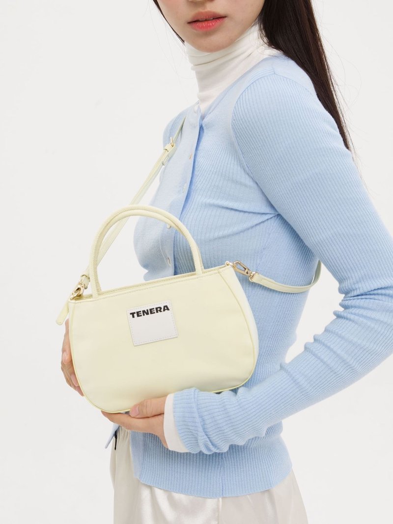 【TENERA】Environmentally friendly leather Jelly bag (custard) (Taiwan general agent original factory) - กระเป๋าถือ - เส้นใยสังเคราะห์ สีเหลือง