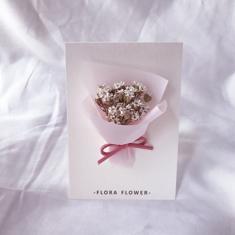 Dry flower card - Hermes paper / dried flower / hand card / birthday card / opening card / congratulatory card - การ์ด/โปสการ์ด - พืช/ดอกไม้ สึชมพู