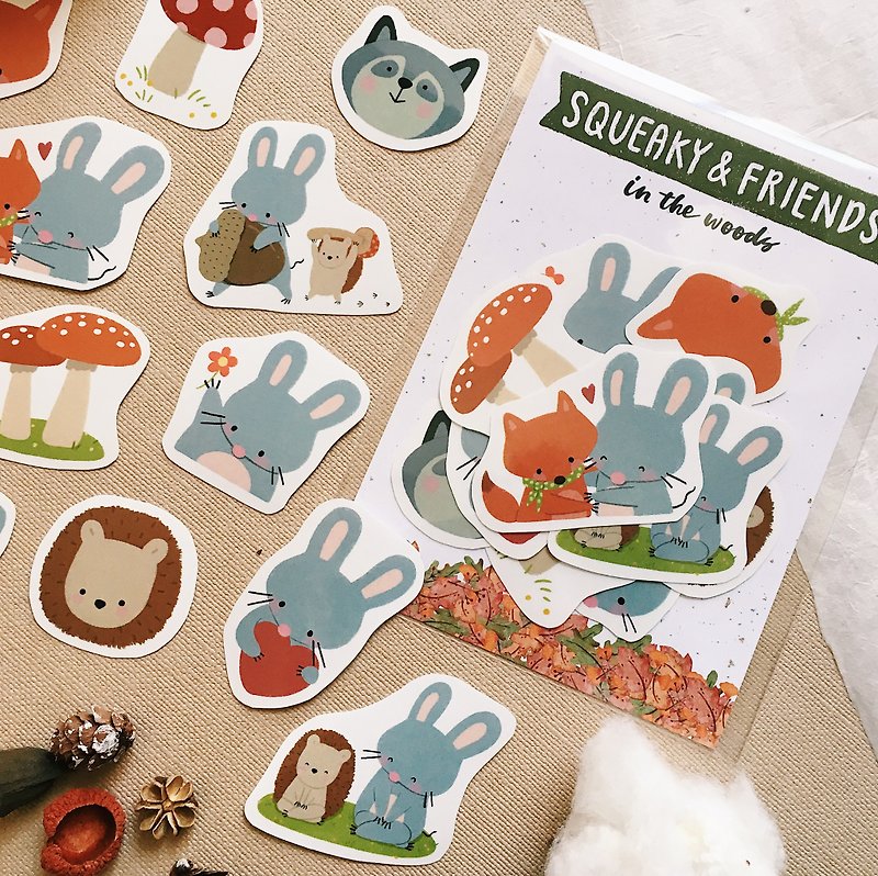 Squeaky & Friends - Waterproof Sticker Pack - Stickers - Paper Red