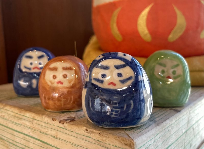 【物喜工作室】手作幸運達摩小公仔 - 裝飾/擺設  - 陶 多色