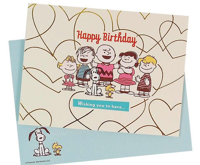 Snoopy friends celebrate together [Hallmark-Peanuts Snoopy-Pop-up Card]