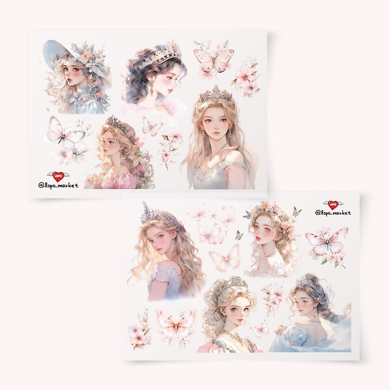 princess_ stickers 4sheet - 貼紙 - 紙 