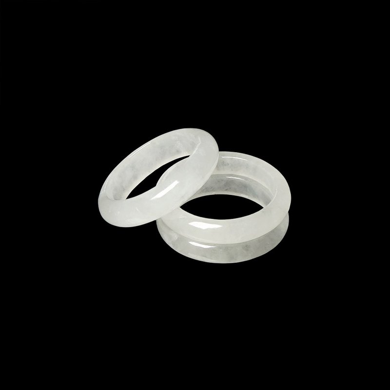 Jadeite Ice White Jade Myanmar Jadeite Ring - แหวนทั่วไป - เครื่องประดับพลอย 