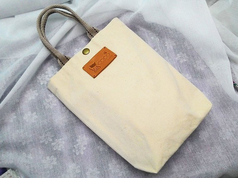 Muji Canvas Long Tote Bag (Print Butterfly Valley Butterfly Material) SAL03 - กระเป๋าถือ - ผ้าฝ้าย/ผ้าลินิน 