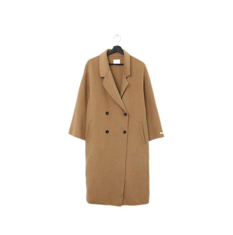 Back to Green - Autumn/Winter Coat Khaki Sharp Silhouette A-10/vintage - เสื้อแจ็คเก็ต - ขนแกะ 