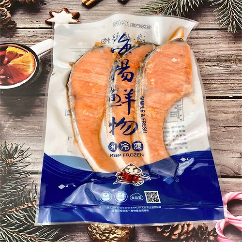 合喬饗鮮 【合喬饗鮮】薄鹽鮭魚半月切300G/包/鮭魚/亨調後即食