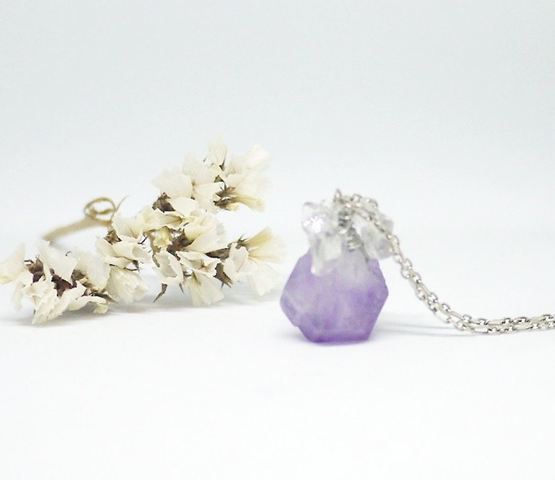 <Eternal> Eternal purple light jewelry 925 sterling silver necklaces Mother's Day Valentine's Day birthday anniversary banquet party to exchange gifts for Christmas - Necklaces - Gemstone White