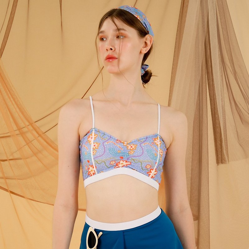 Primary bandeau – blue floral print / swimwear (Sold as separate) 047FLBU - Women's Swimwear - Polyester Multicolor