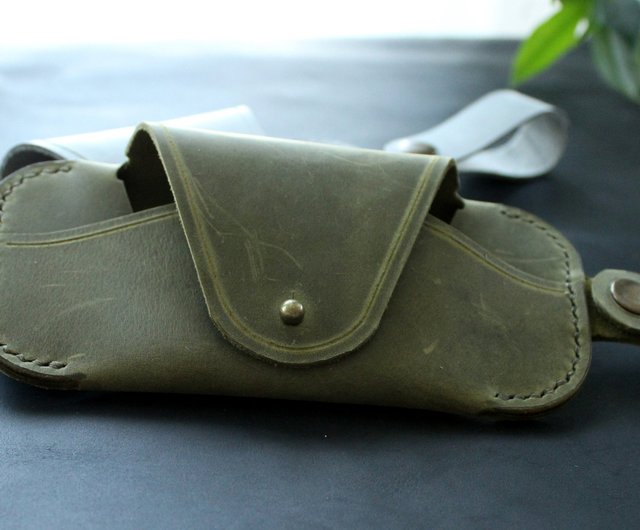 Ralph Lauren レザー メガネケース サングラス ブラウン ベルト通し