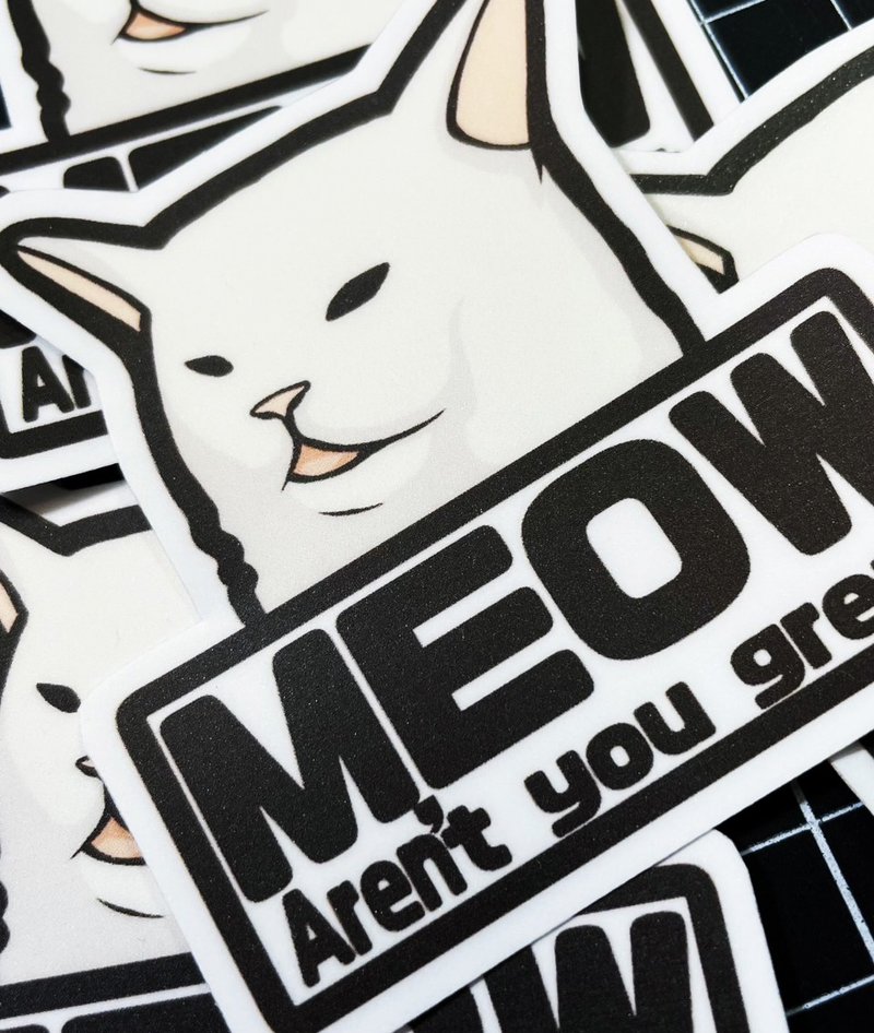 Meme-Picky Cat Meme Matte Super Wear-resistant Waterproof Sticker - Stickers - Paper White