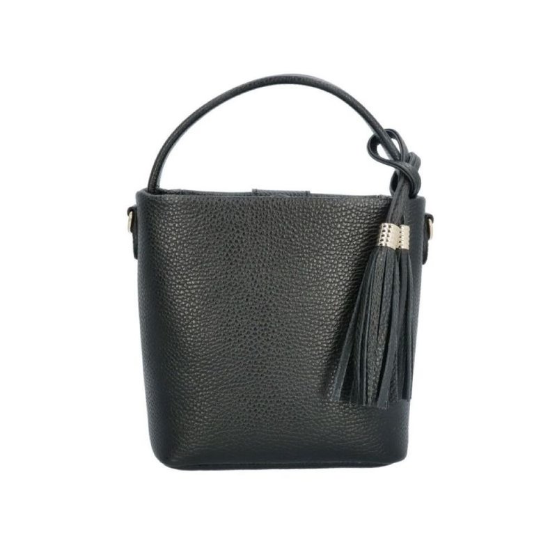 日本製 豊岡ループ ミニバケットバッグ ブラック - ショルダーバッグ - その他の素材 