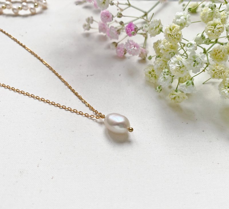 925 sterling silver natural freshwater pearl irregular pearl necklace clavicle chain birthday gift - Necklaces - Sterling Silver White