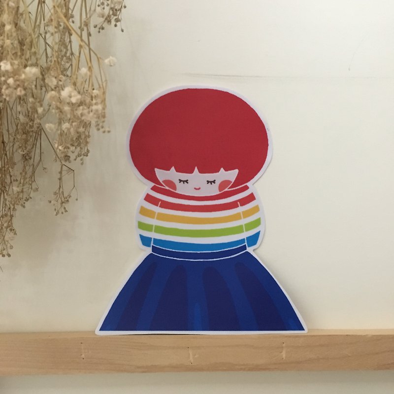 Chestnut Girl Series Medium Waterproof Sticker SM0061 - Stickers - Waterproof Material Multicolor