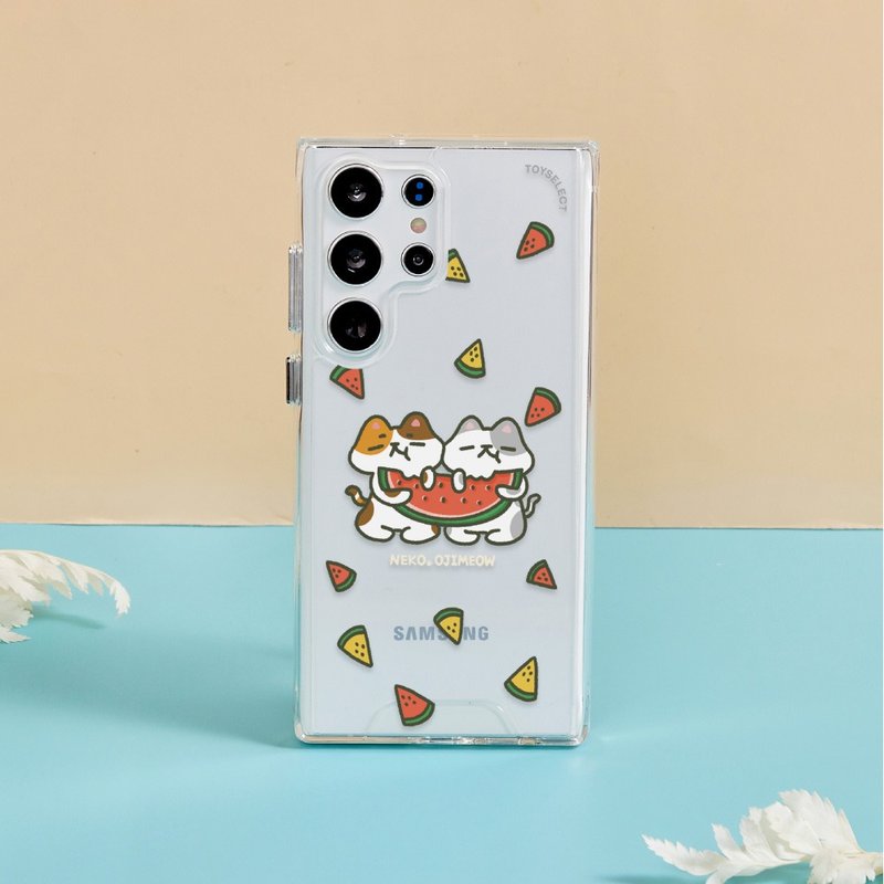 歐吉喵NEKO OJIMEOW喵吃西瓜防摔透明SAMSUNG手機殼 - 手機殼/手機套 - 塑膠 多色