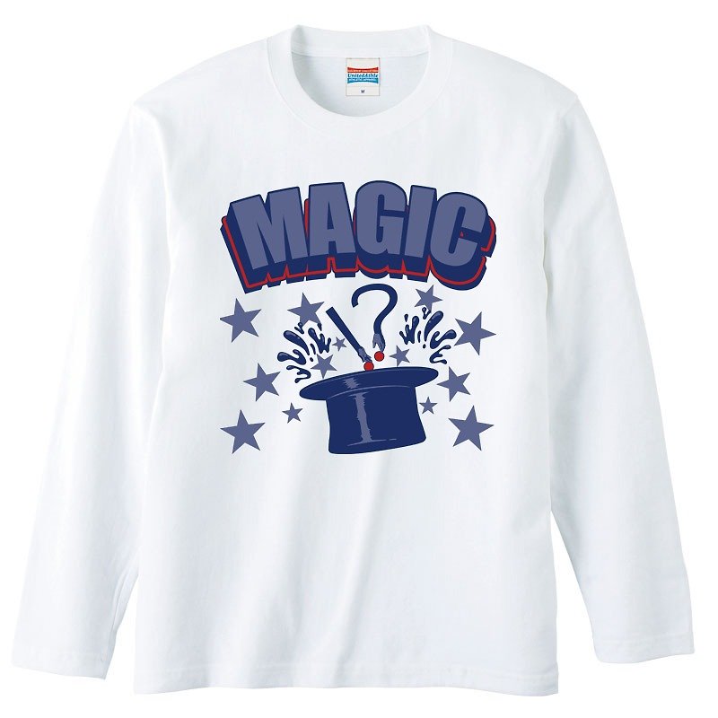 Long Sleeve T-shirt / MAGIC (entertainment) - เสื้อยืดผู้ชาย - ผ้าฝ้าย/ผ้าลินิน ขาว