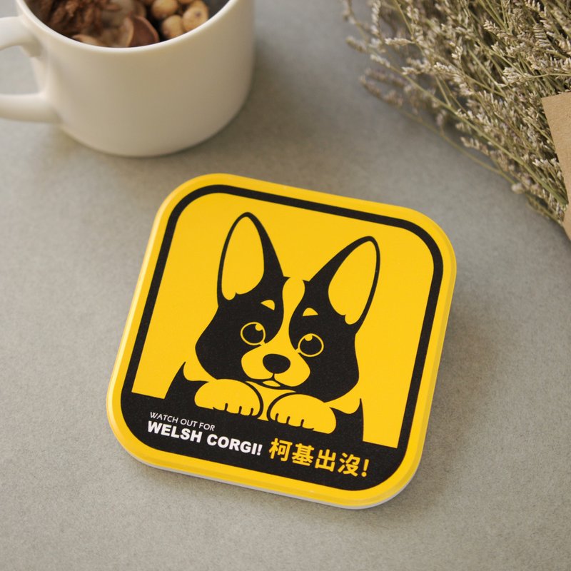 【萌犬出沒】吸水杯墊 - 柯基犬 | 全19種 | 犬種齊全 寵物 - 杯墊 - 陶 黃色
