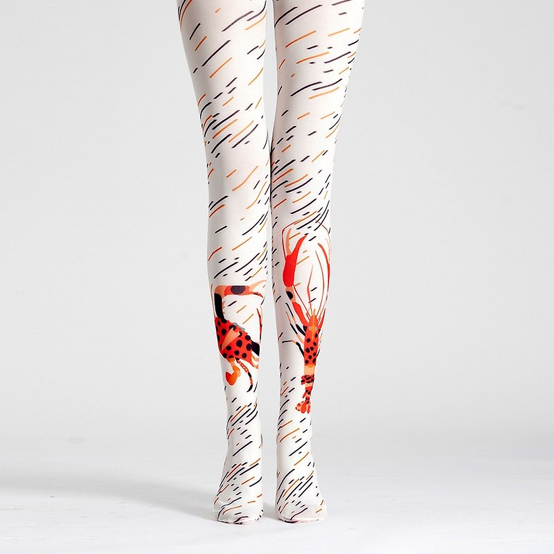 viken plan creative designer brand pantyhose stockings socks stockings pattern language crab shrimp - ถุงเท้า - ผ้าฝ้าย/ผ้าลินิน 