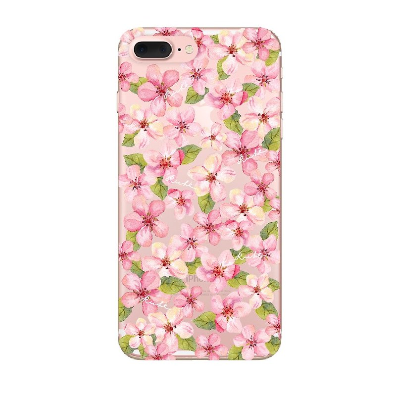 水彩櫻花花園手機殼 - 手機殼/手機套 - 矽膠 粉紅色