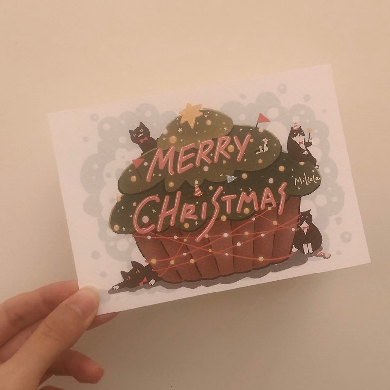 リンのクリスマスカップケーキ - カード・はがき - 紙 