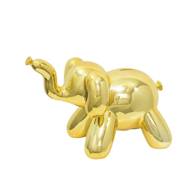 Canada Made by Humans Animal Shaped Money Tray - Elephant (Gold) - Large - Stuffed Dolls & Figurines - Pottery Gold