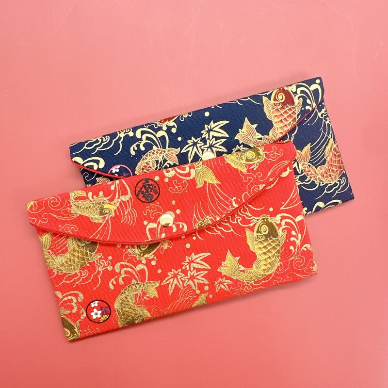 【快速出貨】爸媽一人一新年快樂(兩入組布紅包袋 存摺袋) - 紅包袋/春聯 - 棉．麻 紅色