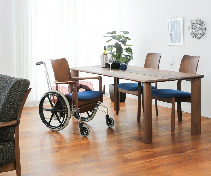 飛驒家具 shirakawa RAPT wheelchair WS 附看護用把手 - 椅子/沙發 - 木頭 咖啡色
