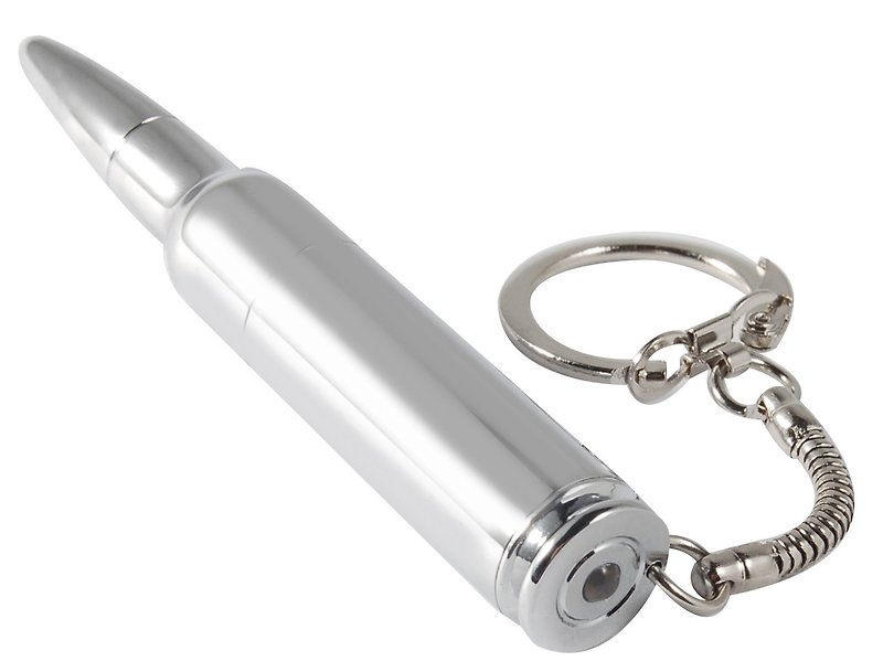 Long bullet shape flash drive 8GB + single-sided laser engraving - Other - Other Metals Silver