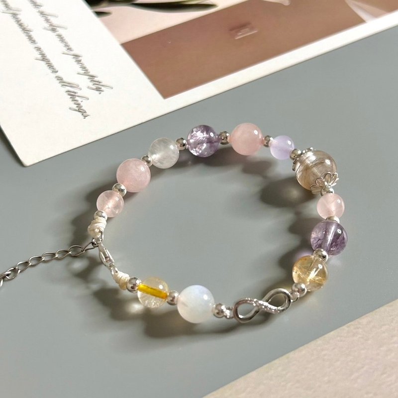 S51 Pet Souvenir Pet Accessories Pet Hair Bracelet Lanugo Hair Souvenir Lanugo Hair Bracelet - Bracelets - Semi-Precious Stones Pink