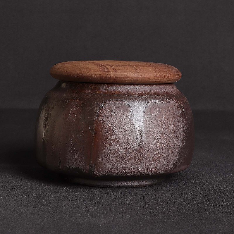 柴燒志野茶罐 - 茶壺/茶杯/茶具 - 陶 紅色