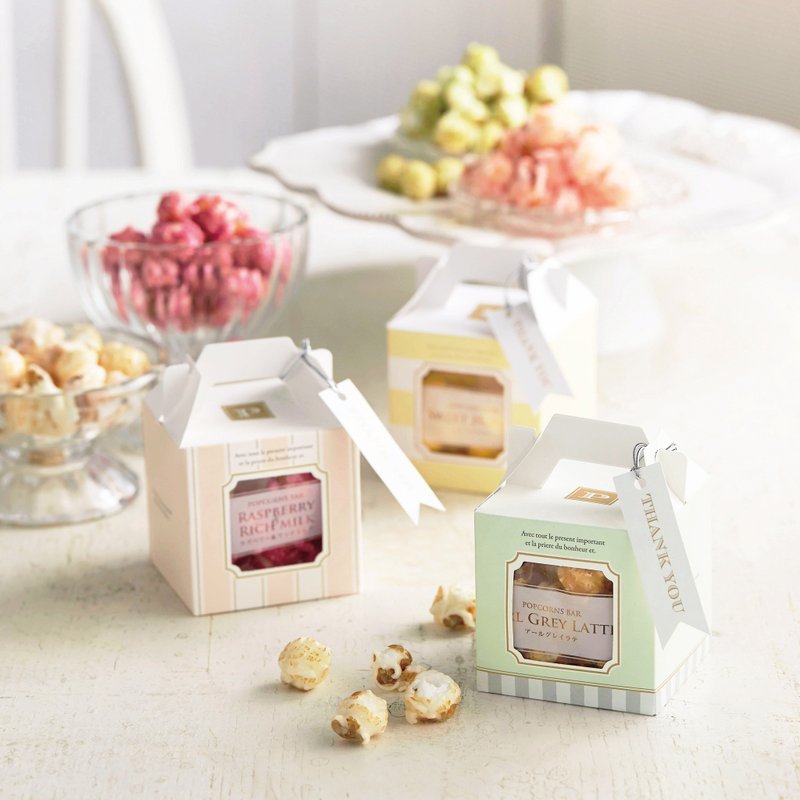 2024 wedding recommended sweet happy popcorn CUBE popcorn / minimum order quantity is five - ขนมคบเคี้ยว - กระดาษ สีกากี