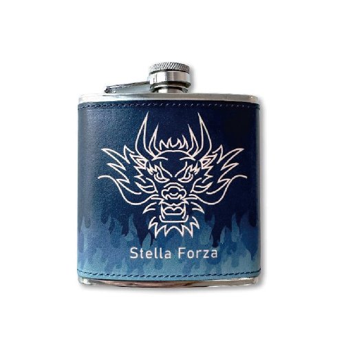 Stella Forza 本革九號製所 【新年禮物/免費客製雷雕】6OZ不銹鋼酒壺附漏斗(附漏斗)-冰龍