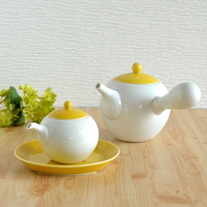 [Free shipping/excluding some areas] Teapot soy sauce set yellow - Other - Pottery 