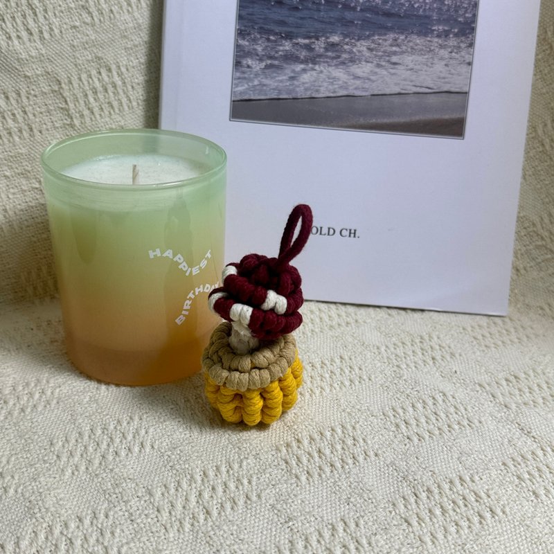 MUMU 蘑菇盆栽編織吊飾 Macrame HAND MADE - 吊飾/掛飾 - 棉．麻 