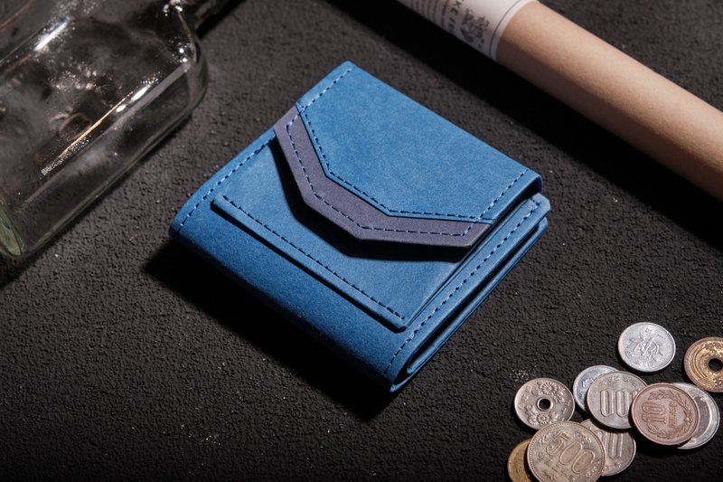 paper wallet with coins bag - Wallets - Paper Blue