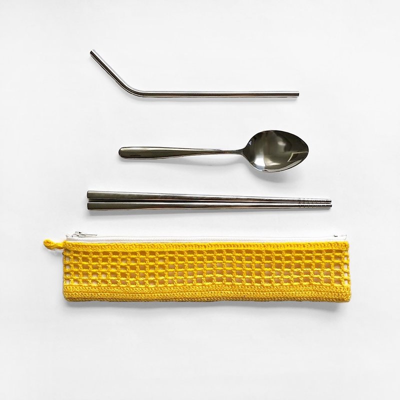 筷子吸管套 _ 單色自己選 - 餐具/刀叉湯匙 - 棉．麻 黃色
