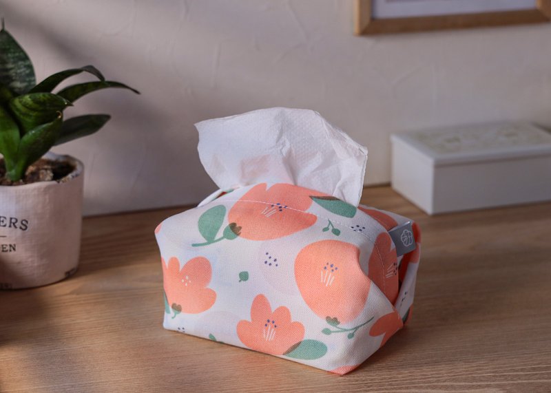 【Kapok-Small Toilet Paper Cover】Desktop / Car Use - Tissue Boxes - Polyester Red