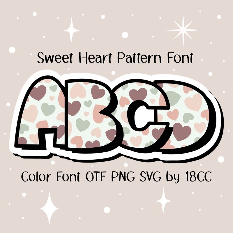 Sweet Heart OTF PNG SVG - 字體設計 - 其他材質 