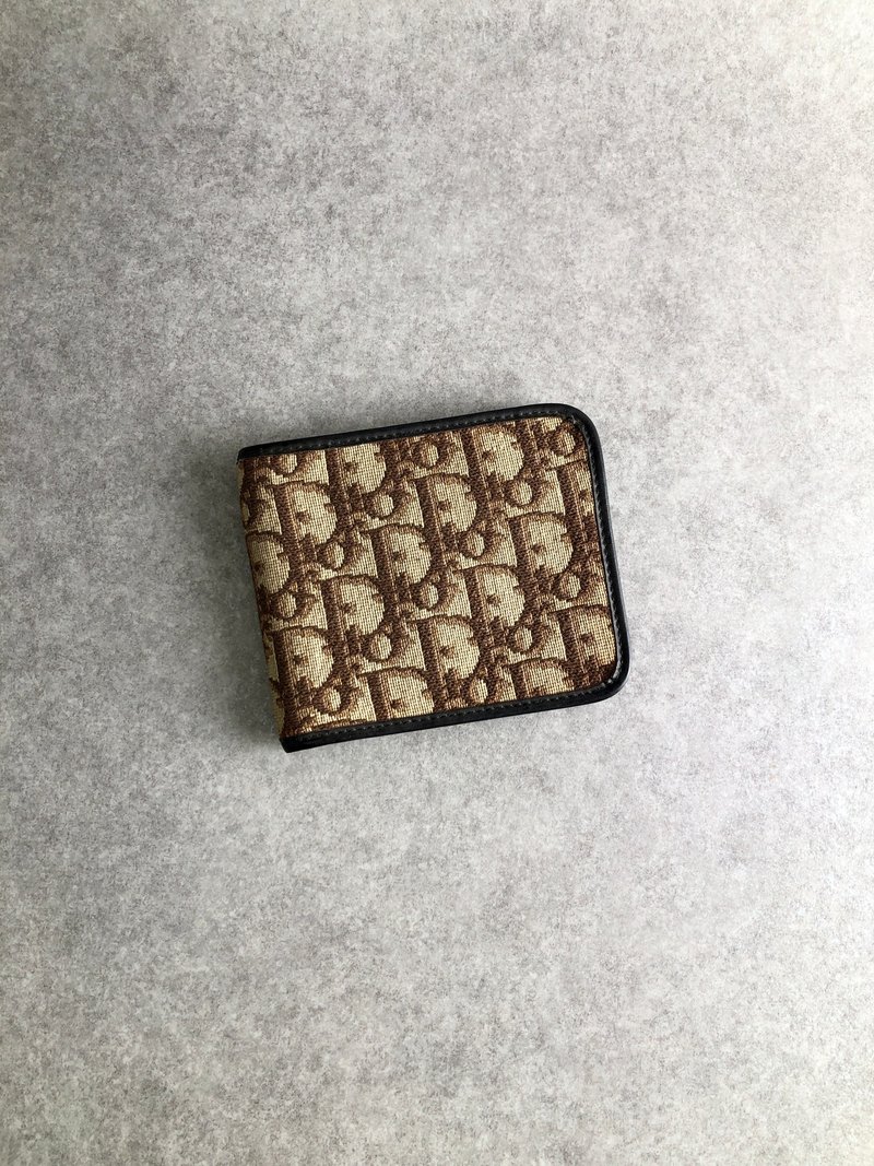 【 日本直送　名牌中古包 】Christian Dior クリスチャン ディオール トロッター 財布 ブラウン ジャガード レザー 二つ折り財布 uyfwgb - 錢包/皮夾/長短夾 - 棉．麻 咖啡色