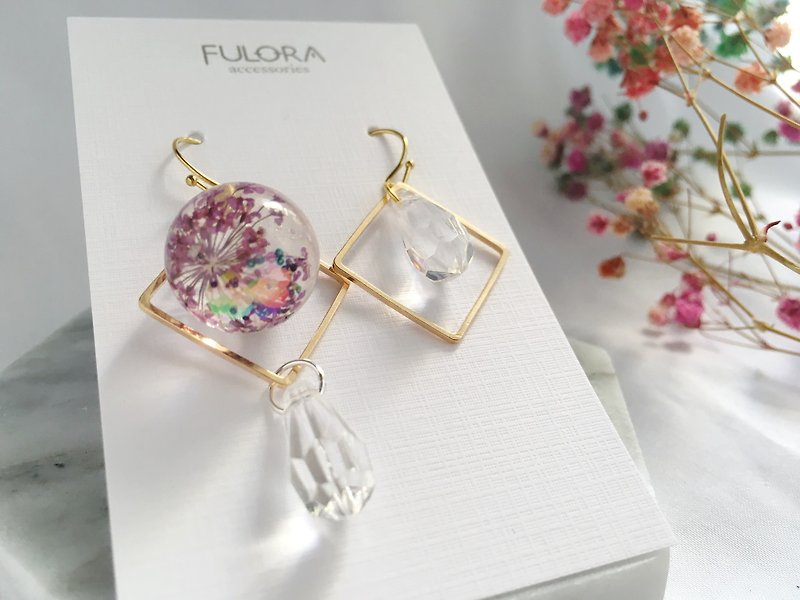 Flower Marry Fairy - Grape Purple Earrings - Earrings & Clip-ons - Resin 