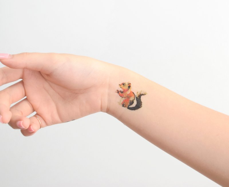 Squirrel temporary tattoo buy 3 get 1 Floral tattoo party wedding decoration - Temporary Tattoos - Paper Brown