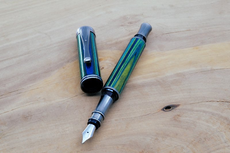 彩木鋼筆 - 鋼筆 - 木頭 綠色
