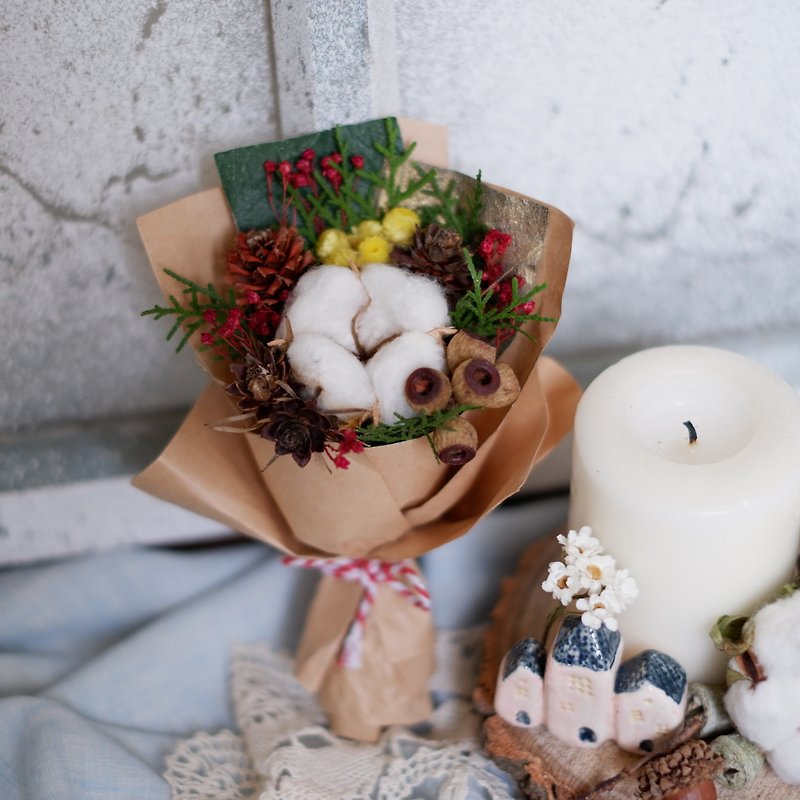 To be continued | Christmas dried flowers small bouquet exchange gifts gifts Home Furnishing decoration small things to heal Christmas spot - ของวางตกแต่ง - พืช/ดอกไม้ 